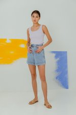 LISETTE HIGH WAIST CUFFED DENIM SHORTS