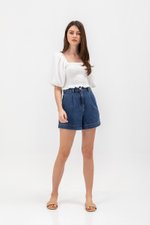 LISETTE HIGH WAIST CUFFED DENIM SHORTS