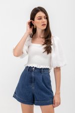 LISETTE HIGH WAIST CUFFED DENIM SHORTS