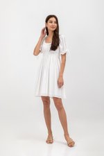 NAYA ELASTIC TIE SLEEVES MINI DRESS