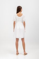 NAYA ELASTIC TIE SLEEVES MINI DRESS