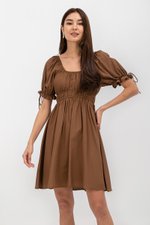 NAYA ELASTIC TIE SLEEVES MINI DRESS
