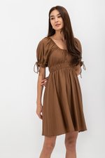 NAYA ELASTIC TIE SLEEVES MINI DRESS