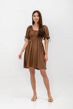 NAYA ELASTIC TIE SLEEVES MINI DRESS