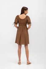 NAYA ELASTIC TIE SLEEVES MINI DRESS