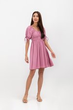 NAYA ELASTIC TIE SLEEVES MINI DRESS
