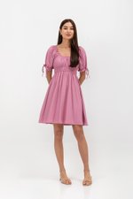 NAYA ELASTIC TIE SLEEVES MINI DRESS