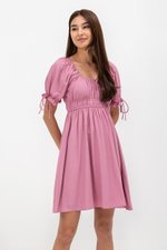 NAYA ELASTIC TIE SLEEVES MINI DRESS