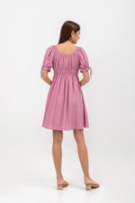 NAYA ELASTIC TIE SLEEVES MINI DRESS