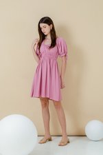 NAYA ELASTIC TIE SLEEVES MINI DRESS