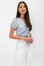 NALINI RUCHED FRONT TIE TOP