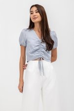 NALINI RUCHED FRONT TIE TOP