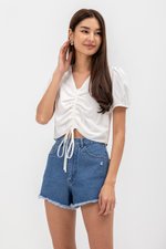 NALINI RUCHED FRONT TIE TOP