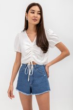 NALINI RUCHED FRONT TIE TOP