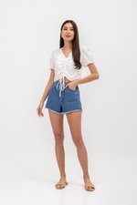 NALINI RUCHED FRONT TIE TOP