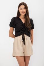 NALINI RUCHED FRONT TIE TOP