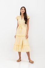 AZARI COTTON DRAWSTRING MIDI DRESS