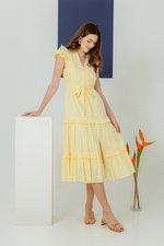 AZARI COTTON DRAWSTRING MIDI DRESS