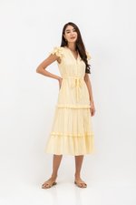 AZARI COTTON DRAWSTRING MIDI DRESS