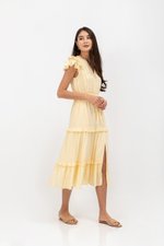 AZARI COTTON DRAWSTRING MIDI DRESS