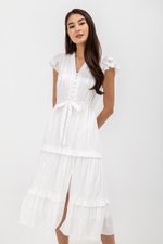 AZARI COTTON DRAWSTRING MIDI DRESS