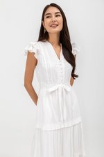 AZARI COTTON DRAWSTRING MIDI DRESS
