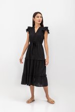 AZARI COTTON DRAWSTRING MIDI DRESS