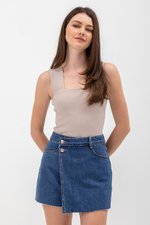 GIADA ASYMMETRICAL WRAP DENIM SKORTS GIADA ASYMMETRICAL WRAP DENIM SKORTS