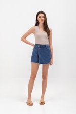GIADA ASYMMETRICAL WRAP DENIM SKORTS GIADA ASYMMETRICAL WRAP DENIM SKORTS