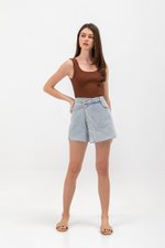 GIADA ASYMMETRICAL WRAP DENIM SKORTS GIADA ASYMMETRICAL WRAP DENIM SKORTS
