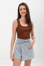 GIADA ASYMMETRICAL WRAP DENIM SKORTS GIADA ASYMMETRICAL WRAP DENIM SKORTS