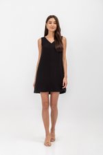 HARRISON VNECK ELASTIC BACK MINI DRESS