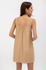 HARRISON VNECK ELASTIC BACK MINI DRESS