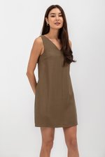 HARRISON VNECK ELASTIC BACK MINI DRESS