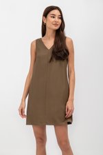 HARRISON VNECK ELASTIC BACK MINI DRESS