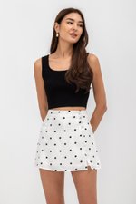SHILOH POLKADOT SIDE BUTTON SKORTS SHILOH POLKADOT SIDE BUTTON SKORTS