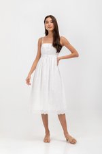 YASMIN EYELET CAMISOLE MIDI DRESS