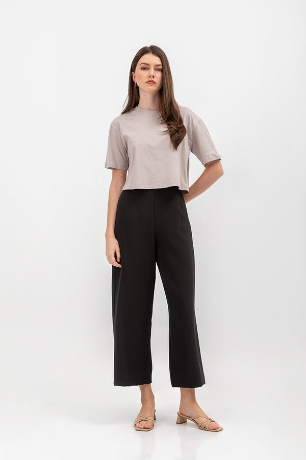 URSULA COTTON JERSEY CROPPED BOXY T SHIRT