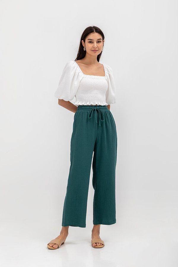 JACE DRAWSTRING WAIST COTTON PANTS
