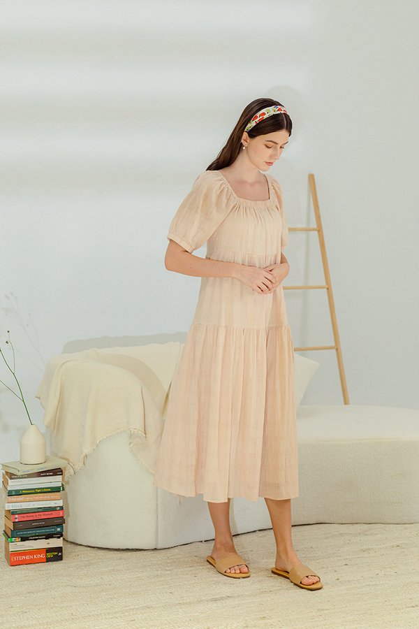 QUEENIE TIERED COTTON MAXI DRESS