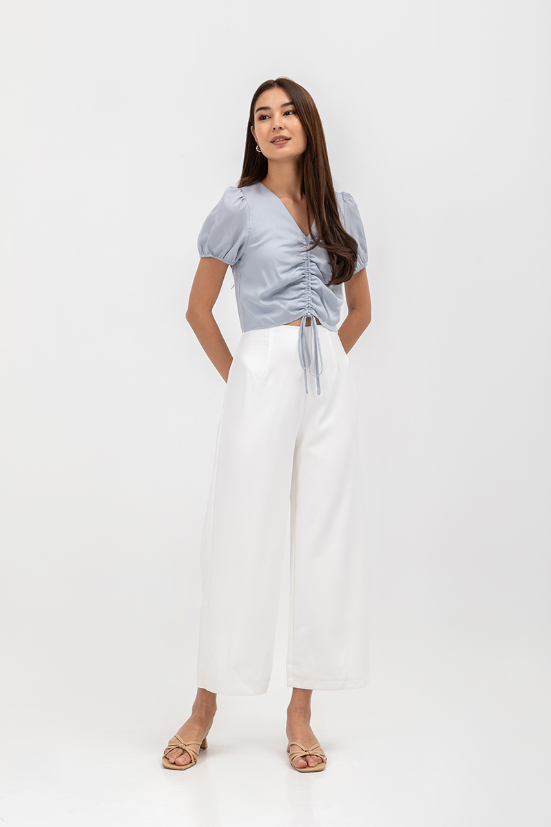 NALINI RUCHED FRONT TIE TOP