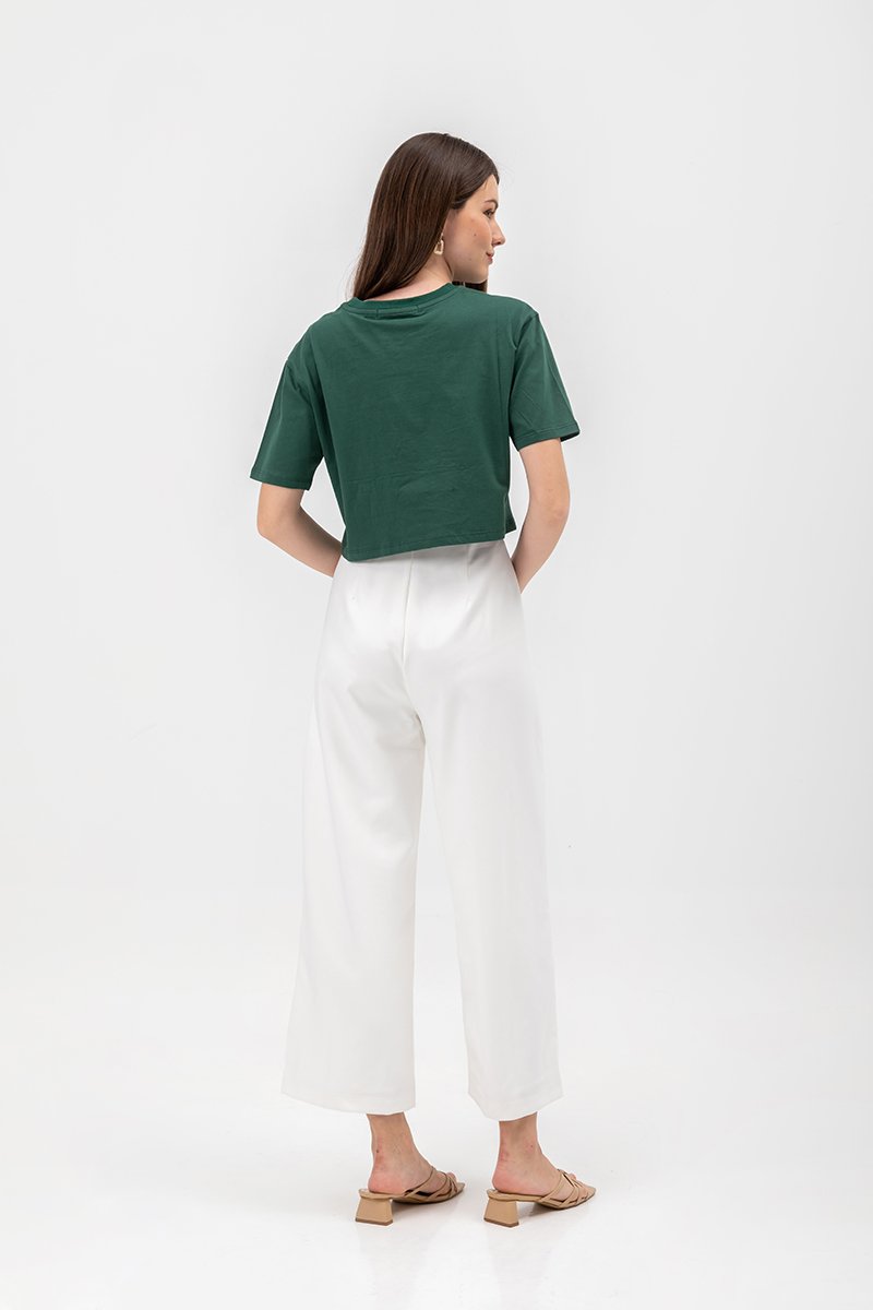 URSULA COTTON JERSEY CROPPED BOXY T SHIRT