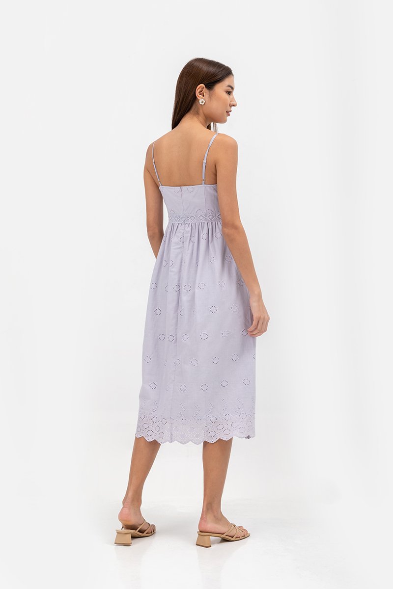 YASMIN EYELET CAMISOLE MIDI DRESS