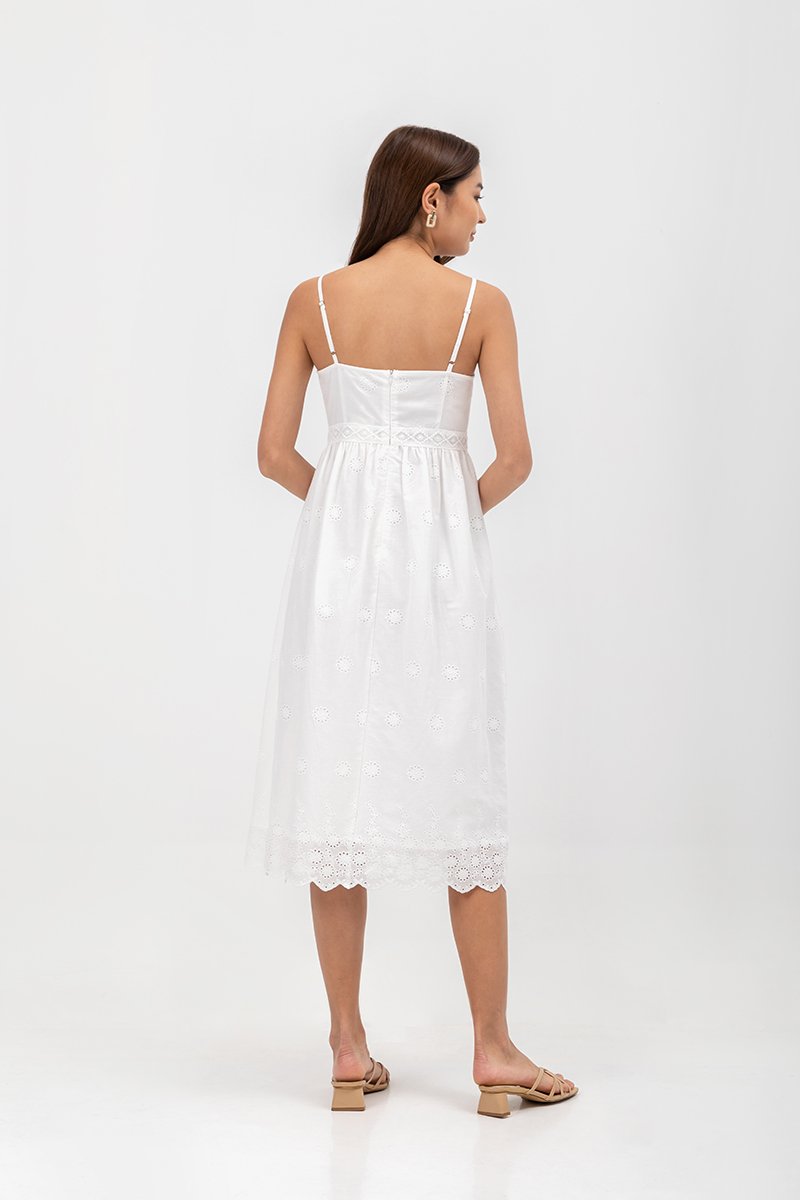 YASMIN EYELET CAMISOLE MIDI DRESS