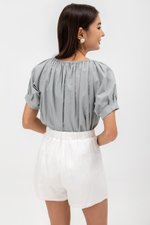 JULIANNE ELASTIC LINEN SHORTS