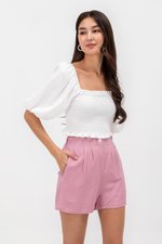 JULIANNE ELASTIC LINEN SHORTS