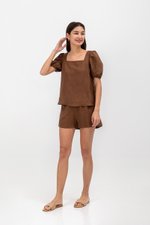 JULIANNE ELASTIC LINEN SHORTS
