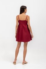 LANI TEXTURED FIT &amp; FLARE MINI DRESS