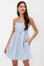 LANI TEXTURED FIT &amp; FLARE MINI DRESS