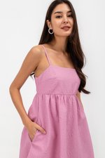 LANI TEXTURED FIT &amp; FLARE MINI DRESS